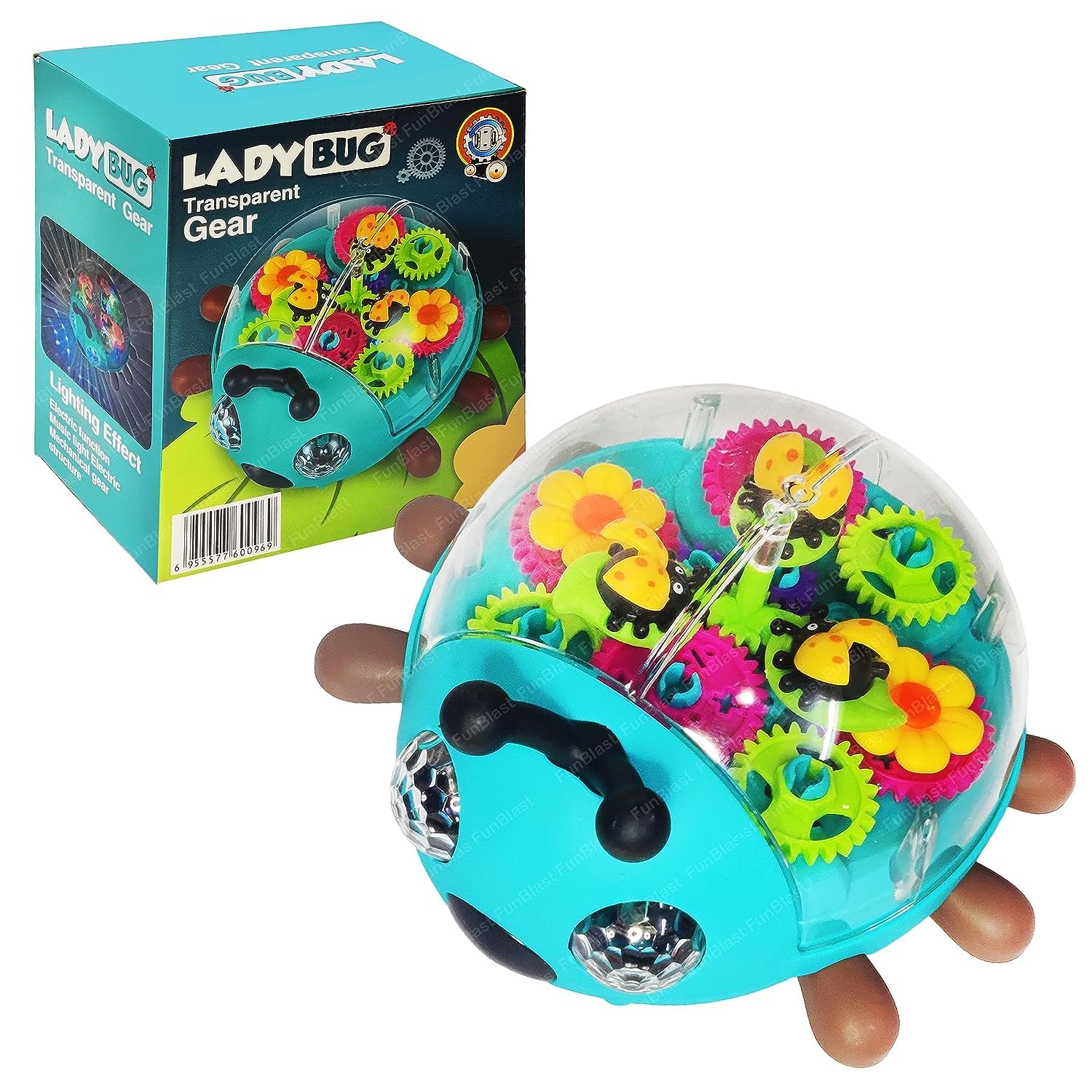 Buy PoPo Toys Transparent Bug Gear Toys - B/O Musical Lady Bug Toy